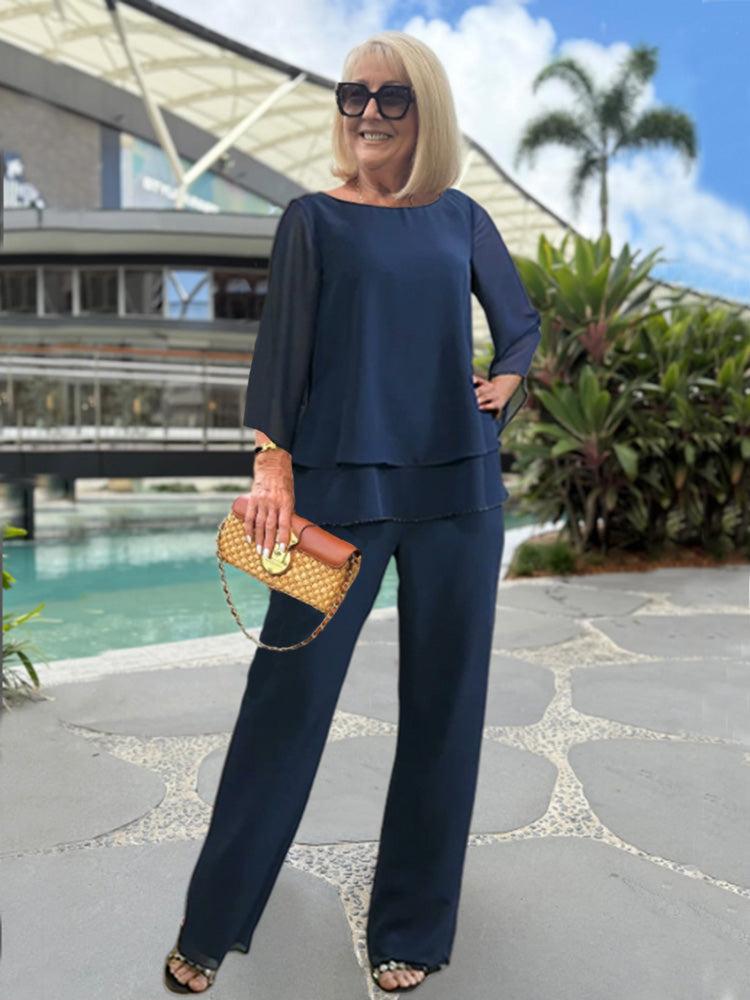 Conjunto de dos piezas de verano con pantalón para mujer