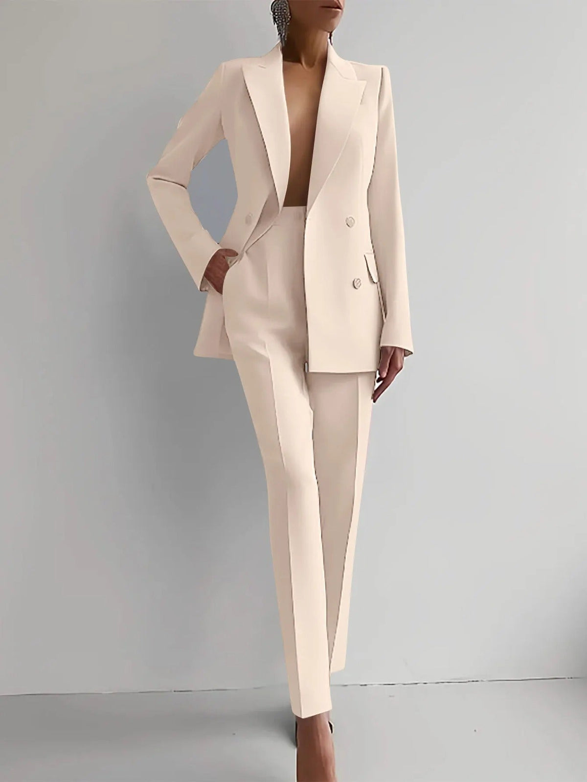 Conjunto de Traje Sastre de Dos Piezas con Blazer y Pantalón para Mujer