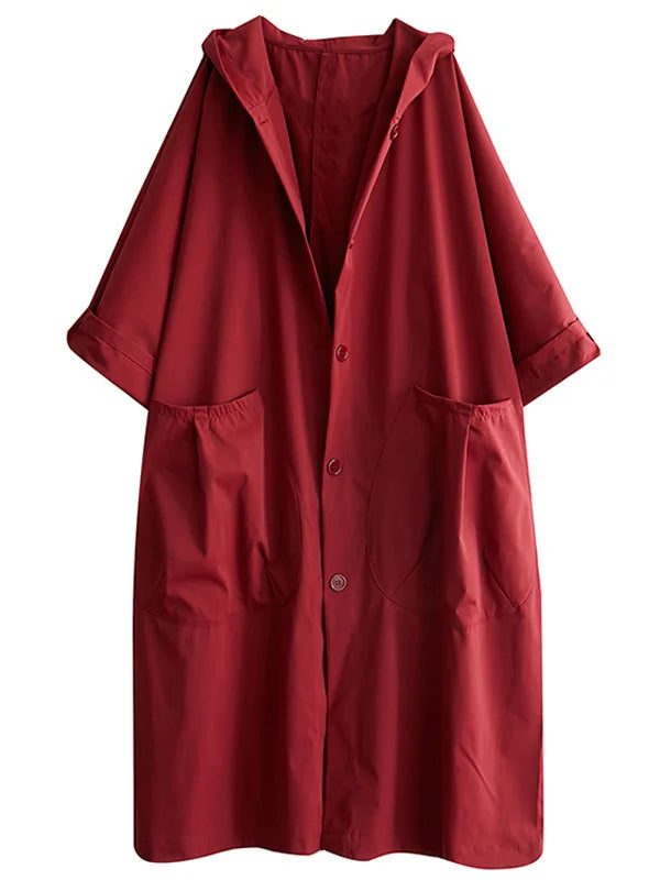 Abrigo Oversize con Capucha y Bolsillos