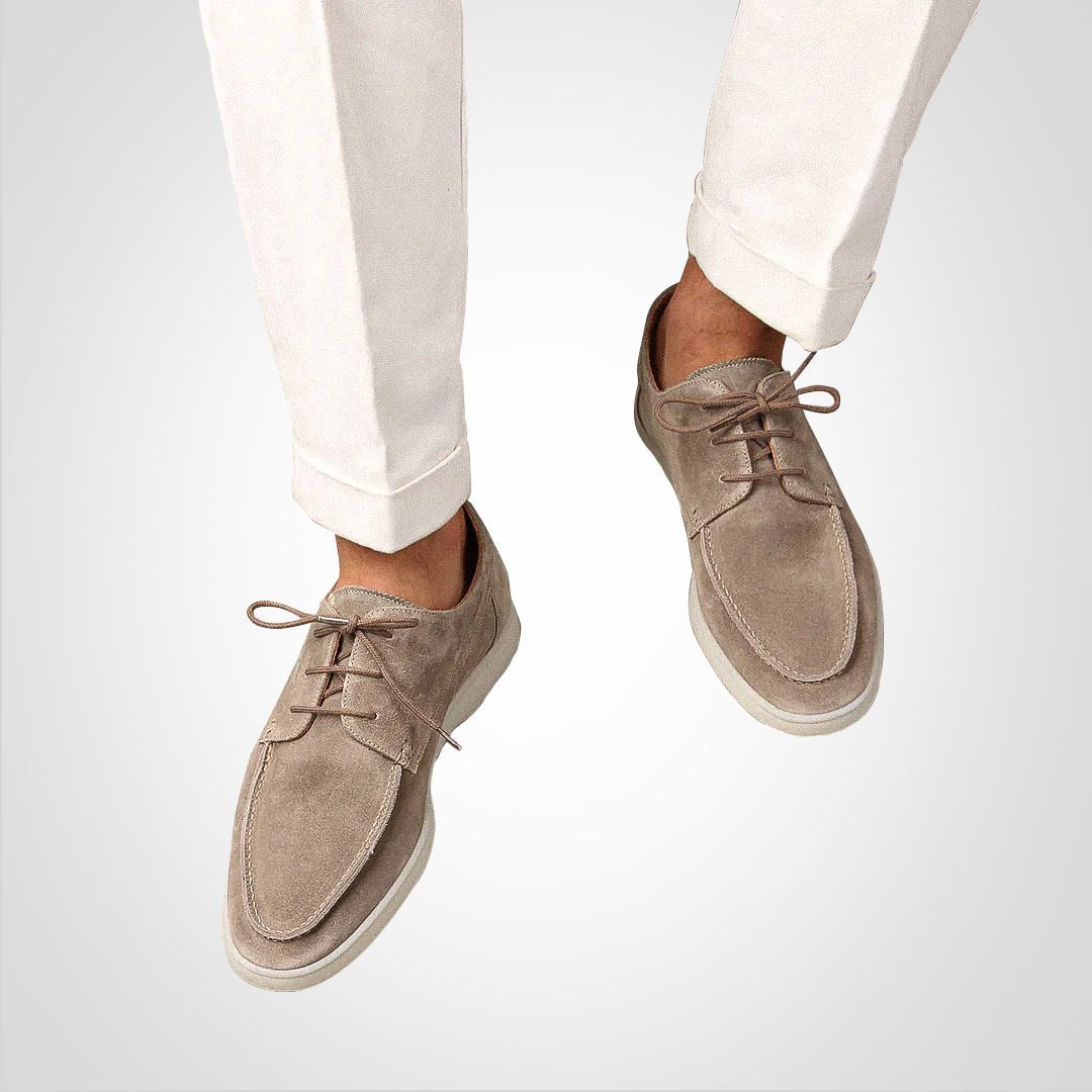 Zapatos híbridos mocasín derby con cordones de gamuza para hombre