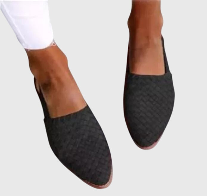 Zapatos Planos Trenzados Sin Cordones para Mujer
