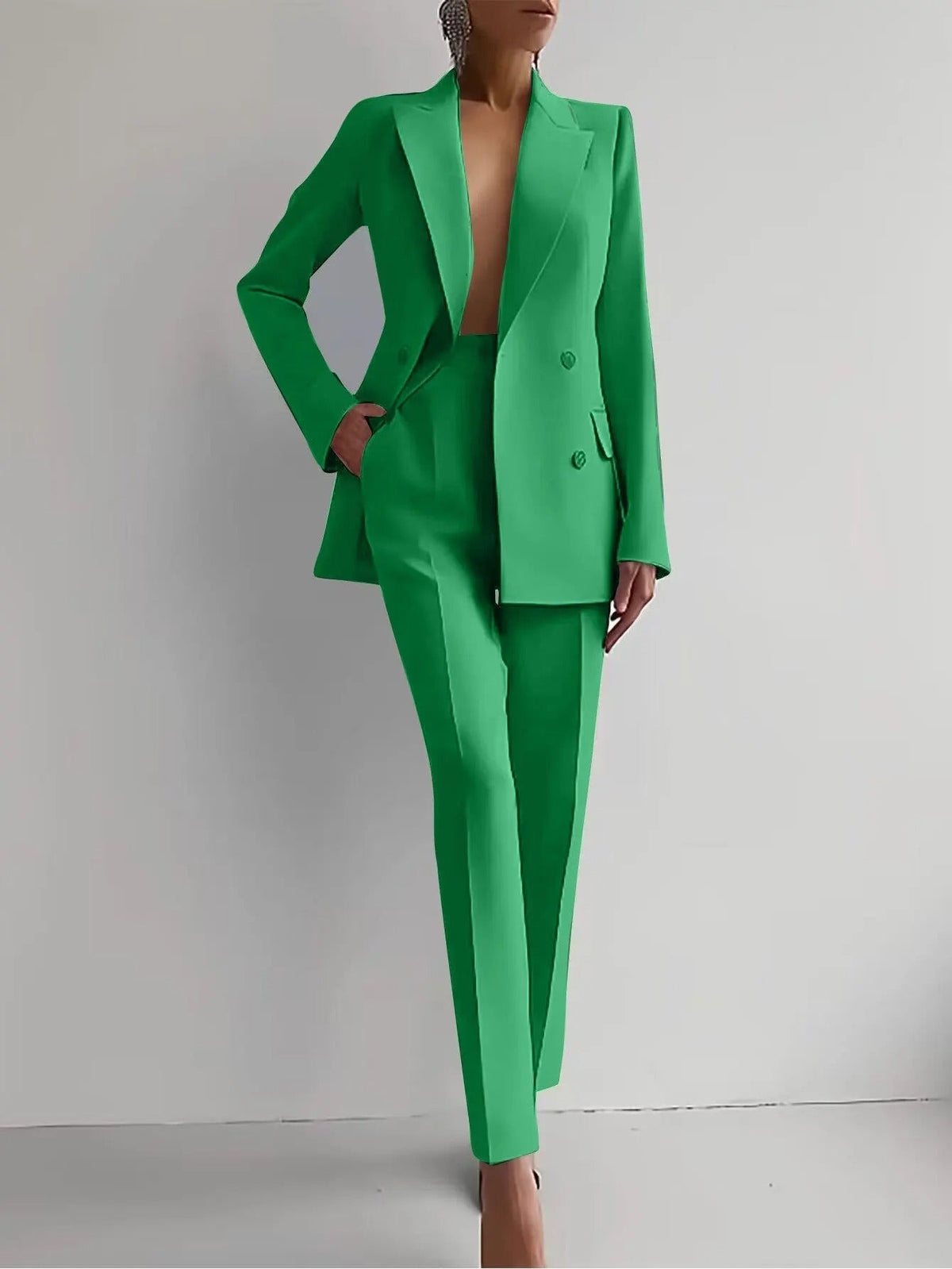 Conjunto de Traje Sastre de Dos Piezas con Blazer y Pantalón para Mujer