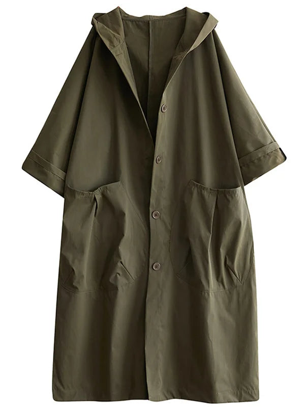 Abrigo Oversize con Capucha y Bolsillos