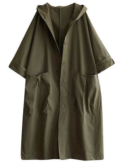 Abrigo Oversize con Capucha y Bolsillos