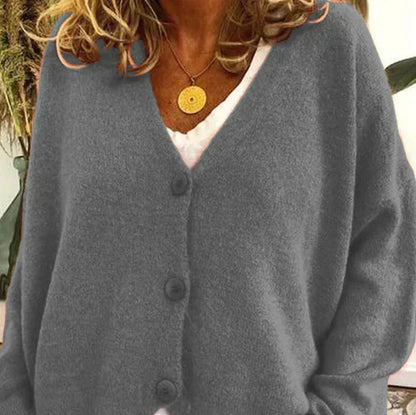 Cárdigan con Botones y Cuello en V para Mujer