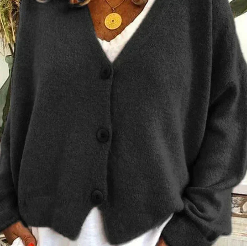 Cárdigan con Botones y Cuello en V para Mujer