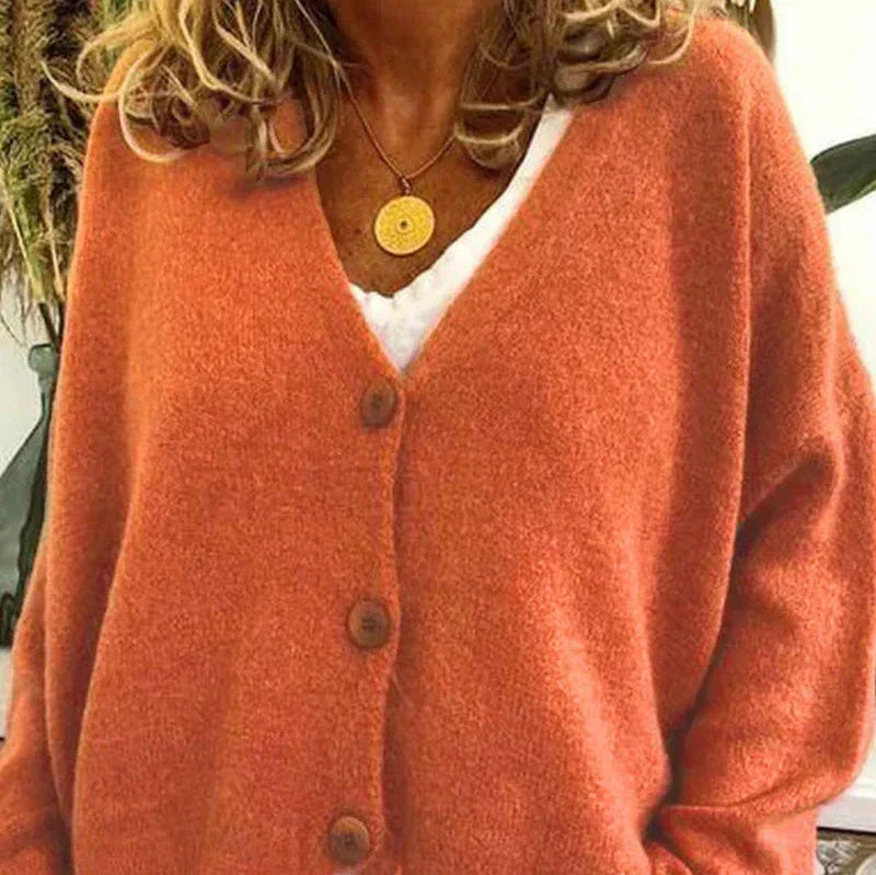 Cárdigan con Botones y Cuello en V para Mujer