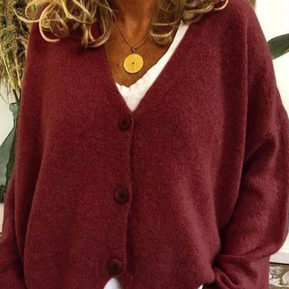 Cárdigan con Botones y Cuello en V para Mujer