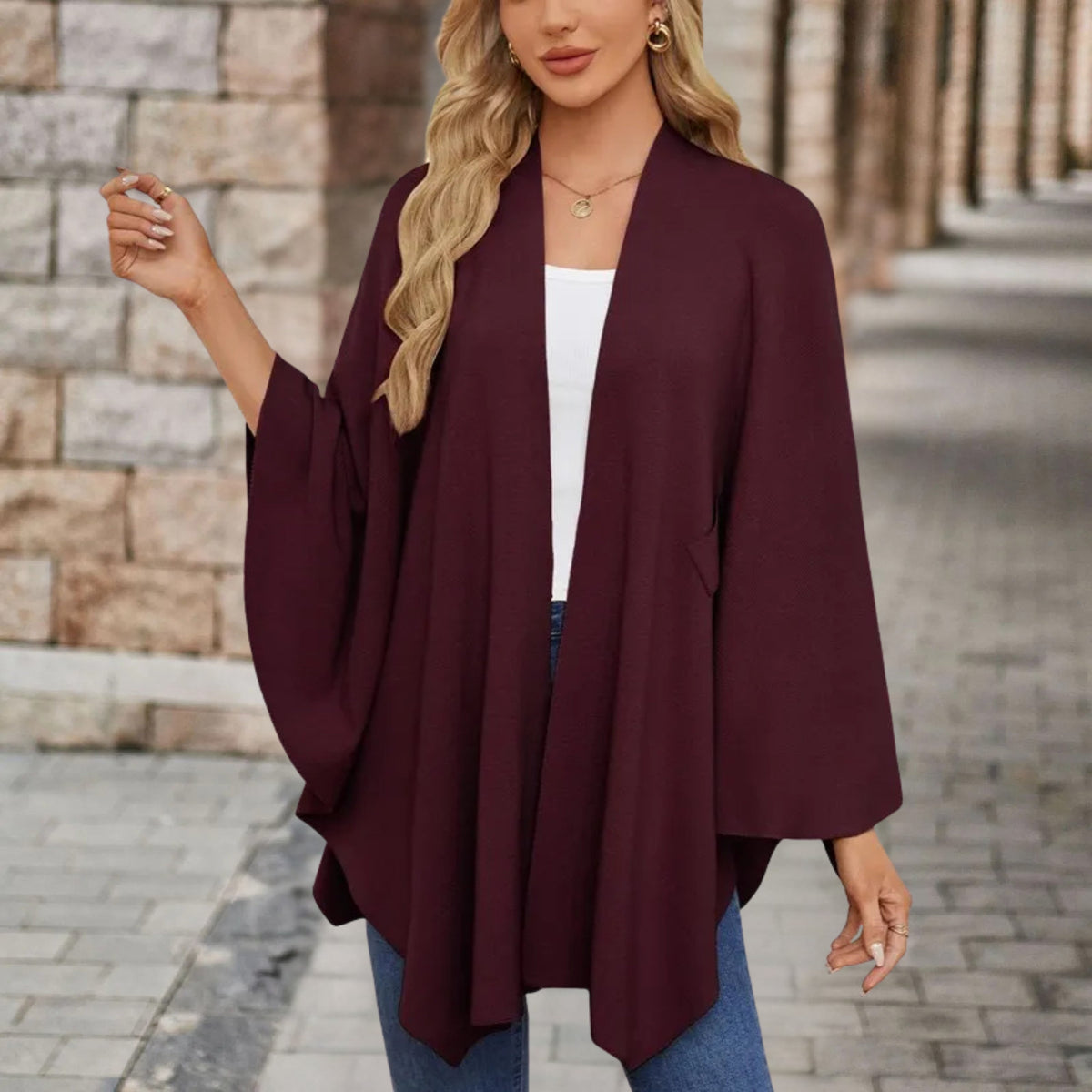 Top fluido drapeado con nudo para mujer