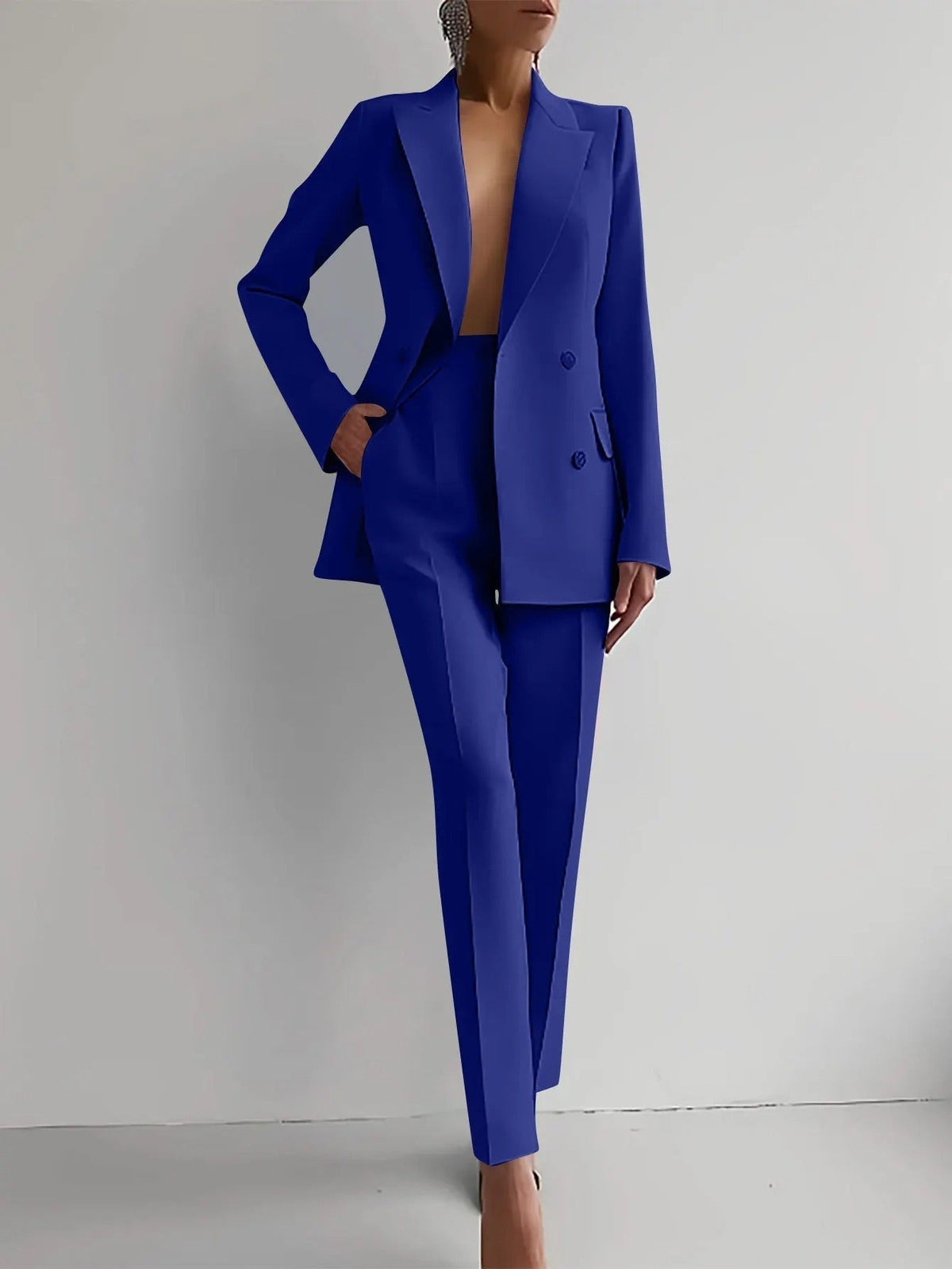 Conjunto de Traje Sastre de Dos Piezas con Blazer y Pantalón para Mujer