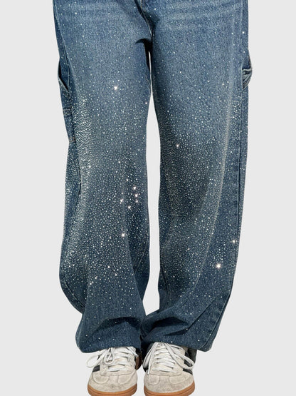 Jeans de Mezclilla con Pedrería para Mujer