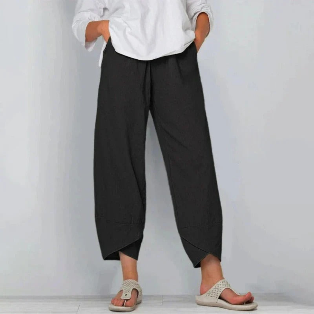 Pantalón Casual Cropped de Pierna Ancha para Mujer