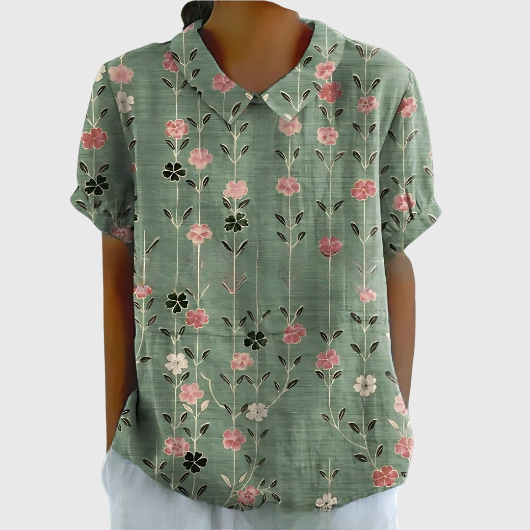 Estampado floral en verde / XL