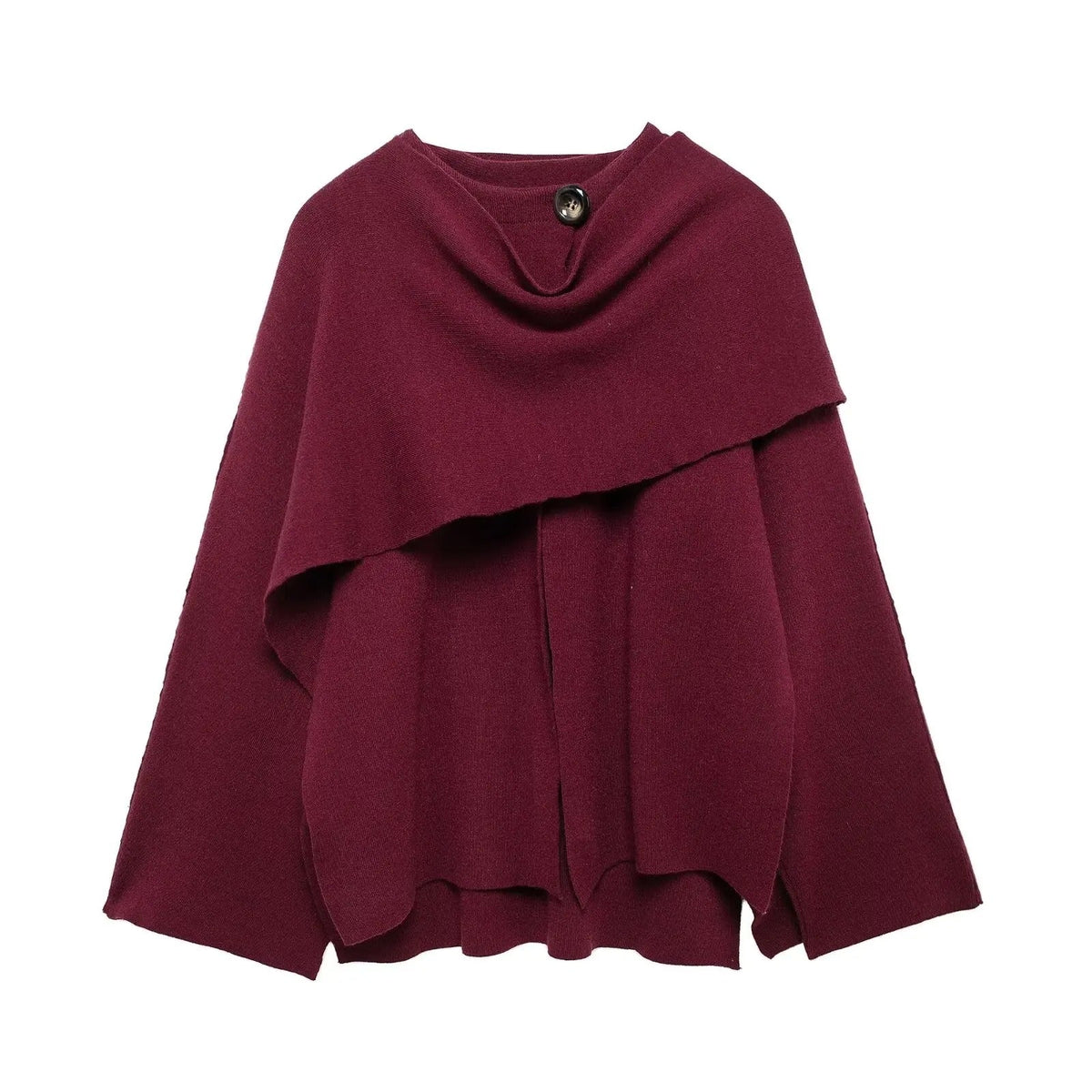 Abrigo estilo capa drapeado para mujer