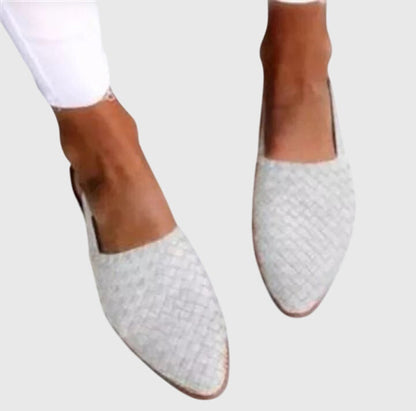 Zapatos Planos Trenzados Sin Cordones para Mujer