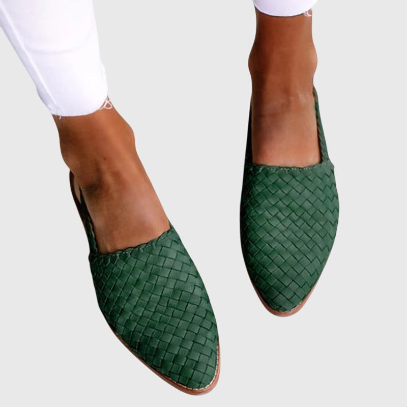 Zapatos Planos Trenzados Sin Cordones para Mujer