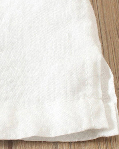 Blusa Casual de Lino con Botones para Mujer