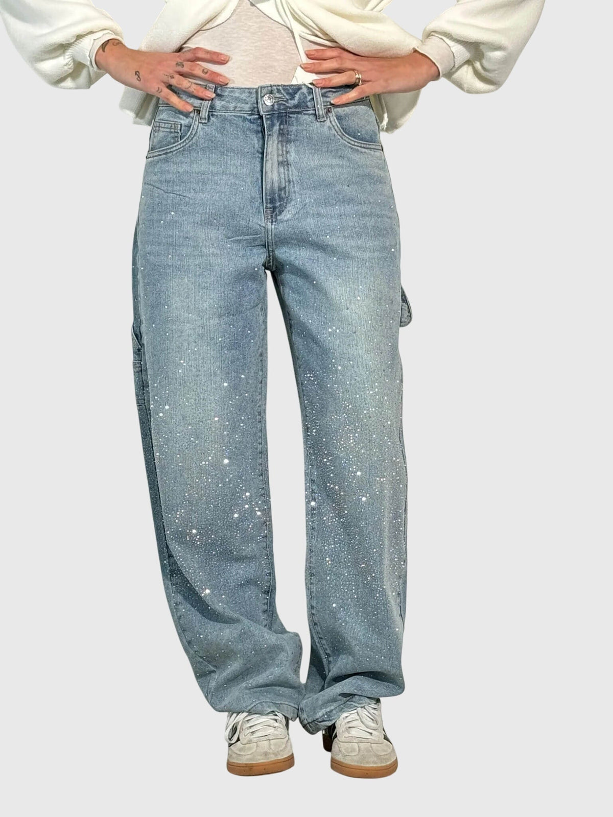 Jeans de Mezclilla con Pedrería para Mujer