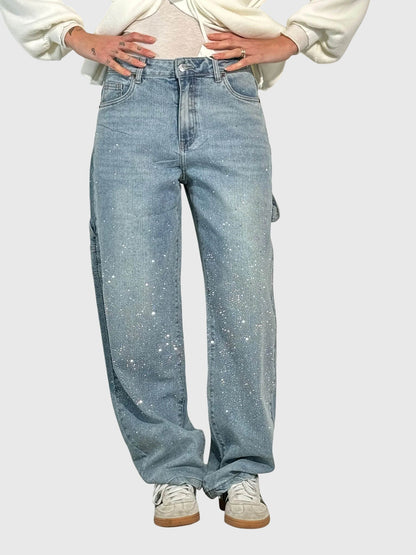 Jeans de Mezclilla con Pedrería para Mujer