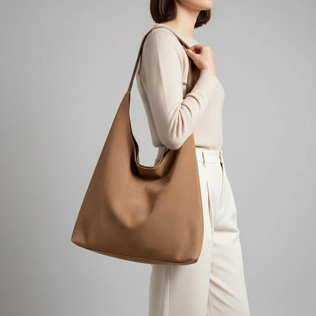 Bolso de Hombro Tipo Hobo de Gamuza para Mujer