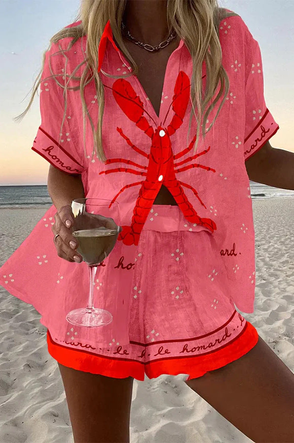 Conjunto de short playero ligero de verano para mujer