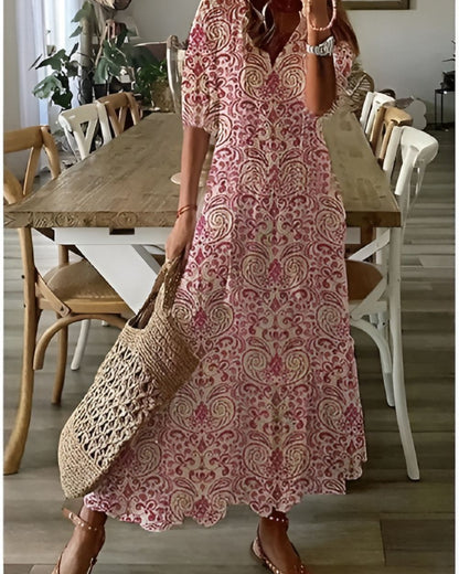 Vestido Cruzado con Estampado Bohemio para Mujer
