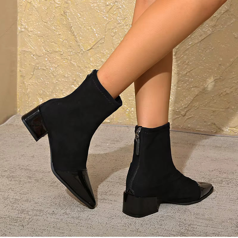 Botines de Invierno con Tacón Grueso para Mujer
