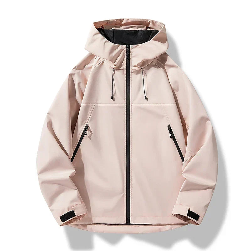 Chaqueta Cortavientos Impermeable con Capucha para Hombre