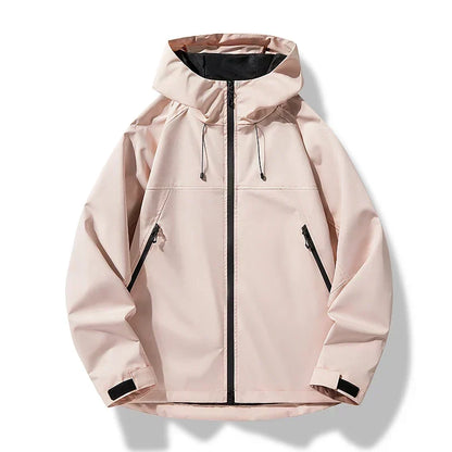 Chaqueta Cortavientos Impermeable con Capucha para Hombre
