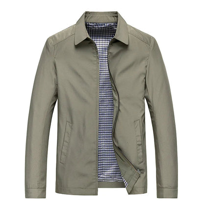 Chaqueta casual minimalista con cierre frontal para hombre