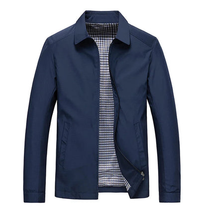 Chaqueta casual minimalista con cierre frontal para hombre