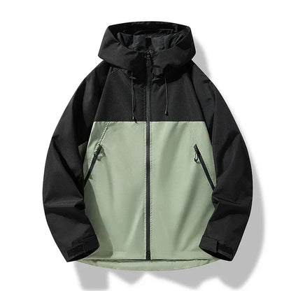 Chaqueta Cortavientos Impermeable con Capucha para Hombre