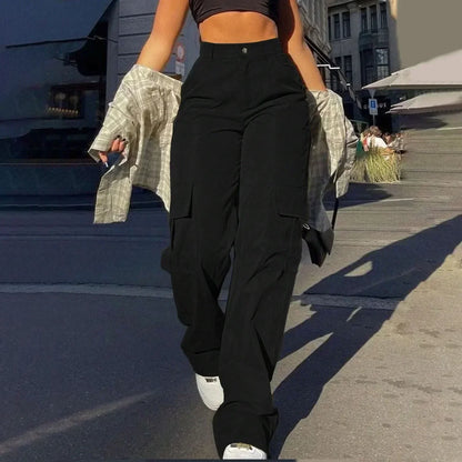 Pantalones Cargo Urbanos de Tiro Alto para Mujer