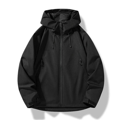 Chaqueta Cortavientos Impermeable con Capucha para Hombre