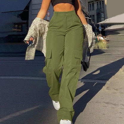 Pantalones Cargo Urbanos de Tiro Alto para Mujer