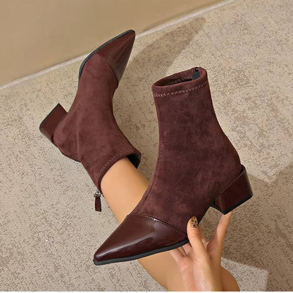 Botines de Invierno con Tacón Grueso para Mujer