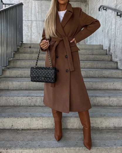 Trench largo clásico para mujer