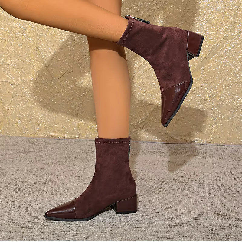 Botines de Invierno con Tacón Grueso para Mujer