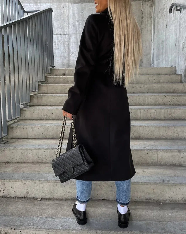 Trench largo clásico para mujer