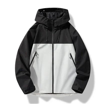Chaqueta Cortavientos Impermeable con Capucha para Hombre
