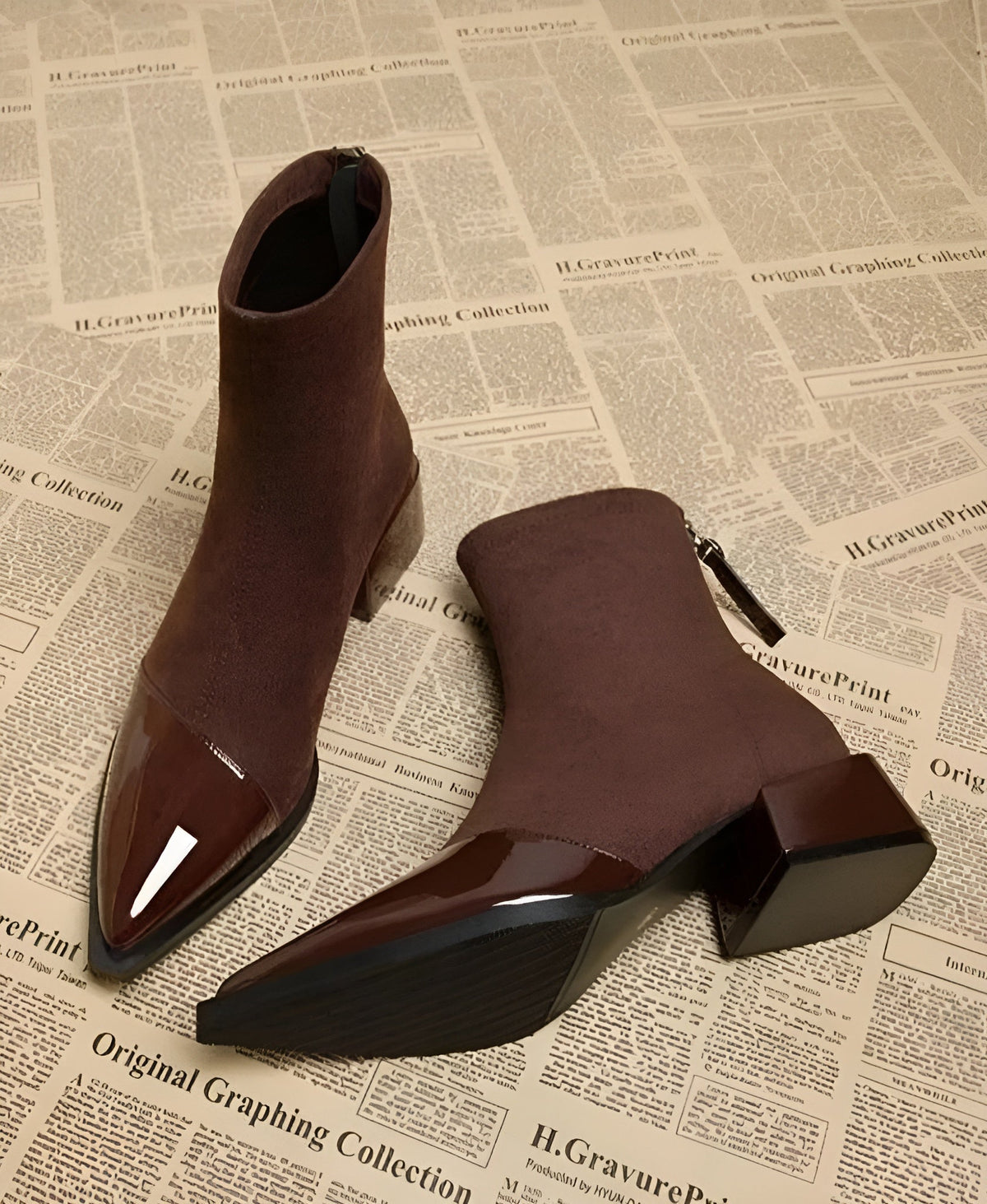 Botines de Invierno con Tacón Grueso para Mujer