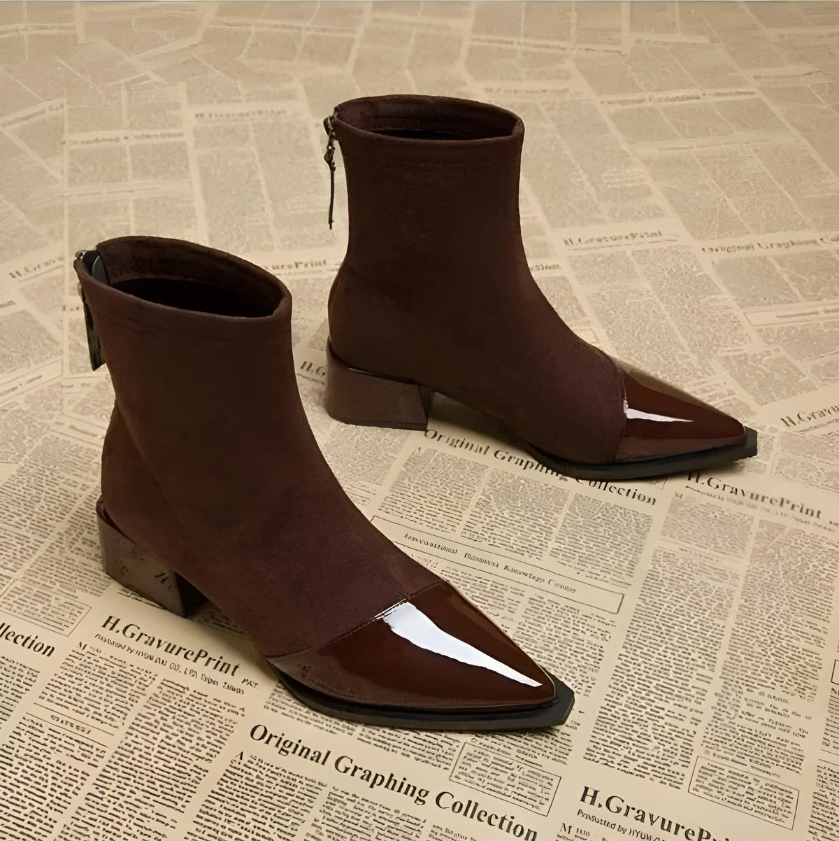 Botines de Invierno con Tacón Grueso para Mujer