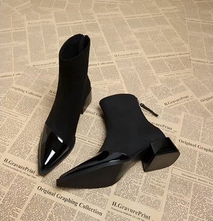Botines de Invierno con Tacón Grueso para Mujer
