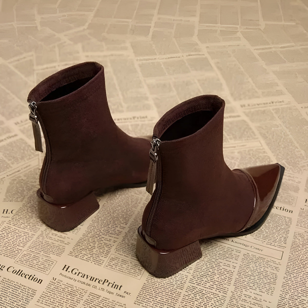 Botines de Invierno con Tacón Grueso para Mujer