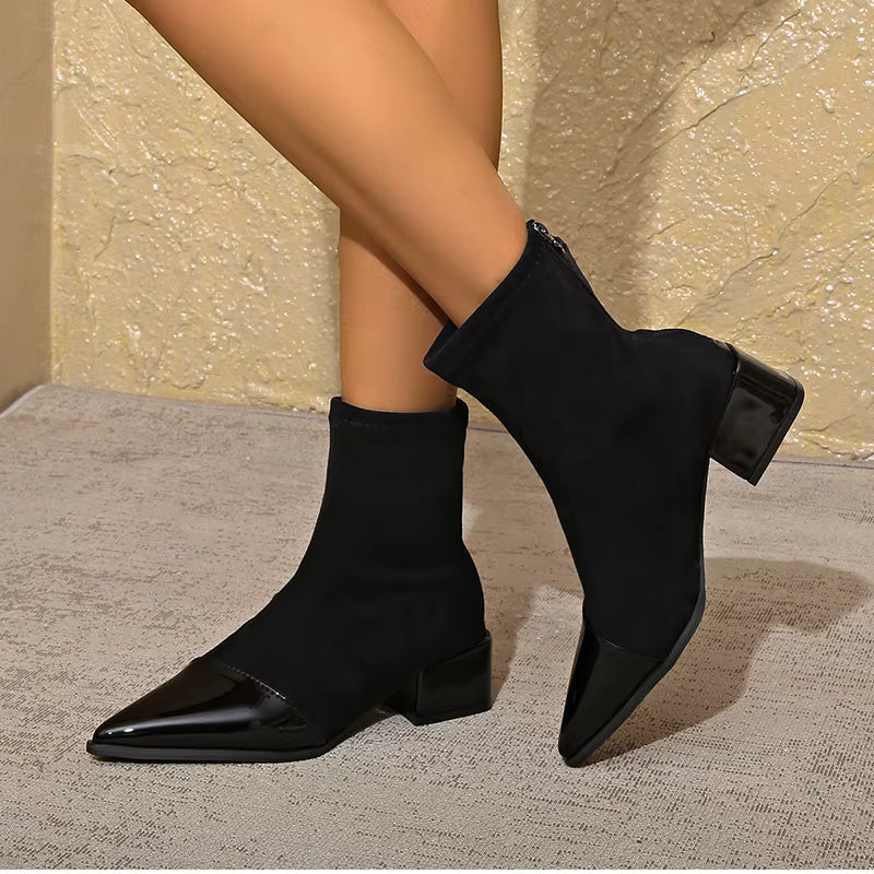 Botines de Invierno con Tacón Grueso para Mujer