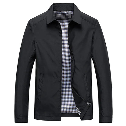 Chaqueta casual minimalista con cierre frontal para hombre