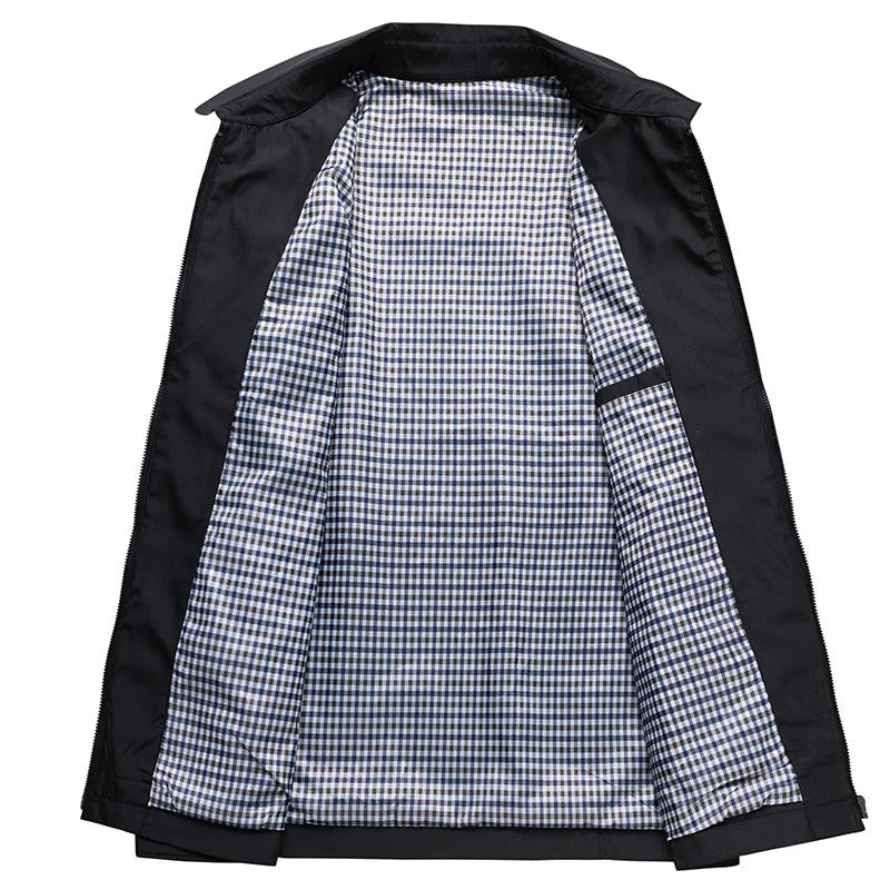 Chaqueta casual minimalista con cierre frontal para hombre