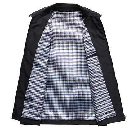 Chaqueta casual minimalista con cierre frontal para hombre