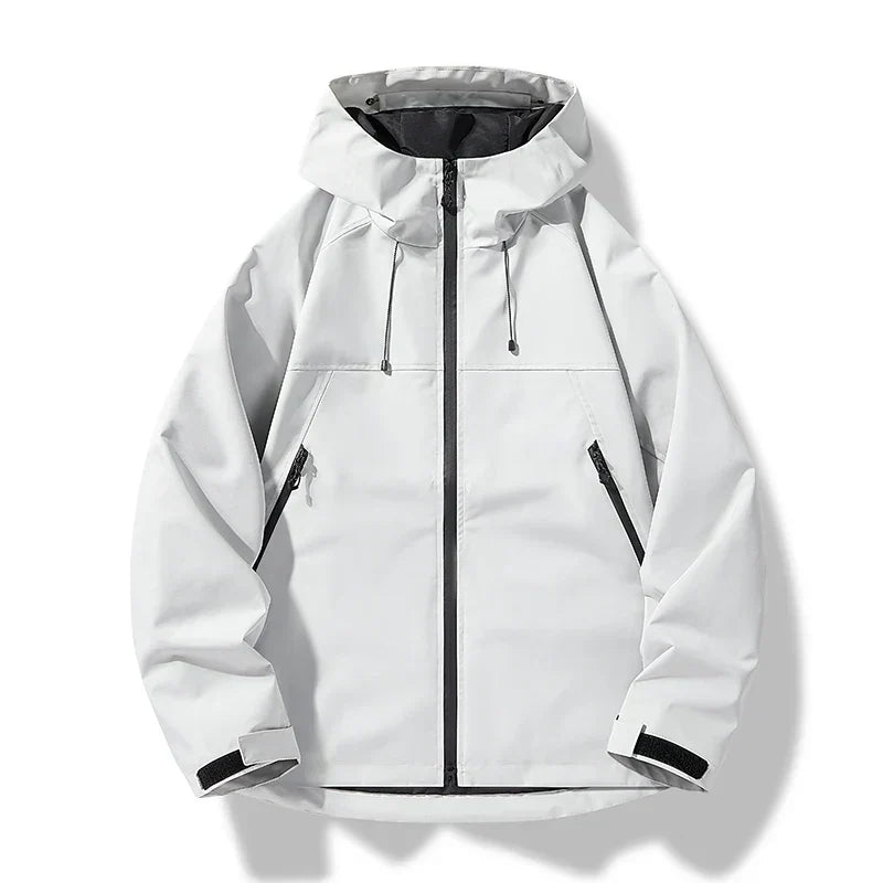Chaqueta Cortavientos Impermeable con Capucha para Hombre