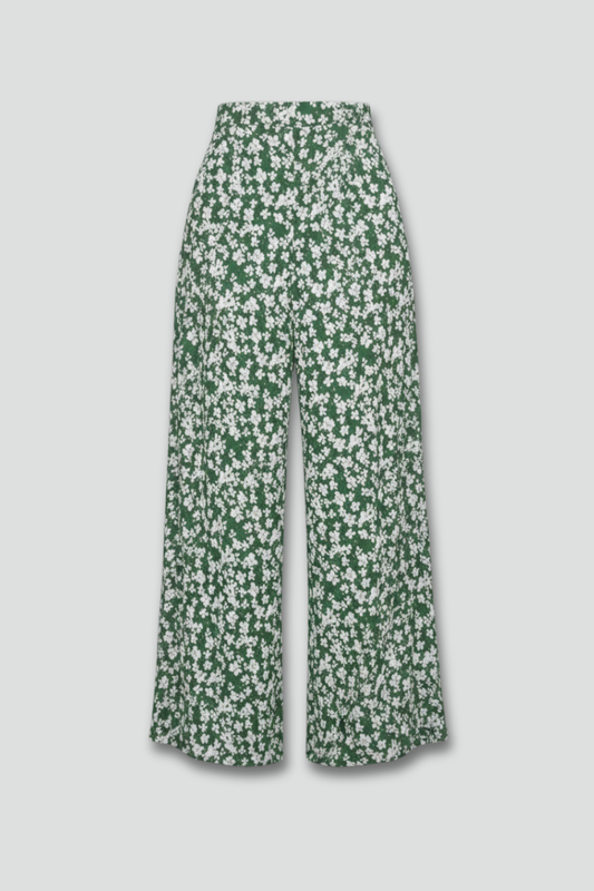 Pantalón Palazzo de Pierna Ancha con Estampado Floral para Mujer